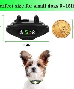 Bark Collar for Small Dogs 5-15lbs Small Dog Bark Collar No Shock Bark Collar Rechargeable Anti Bark Collar Shockless with Adjustable Sensitivity and Intensity - 2