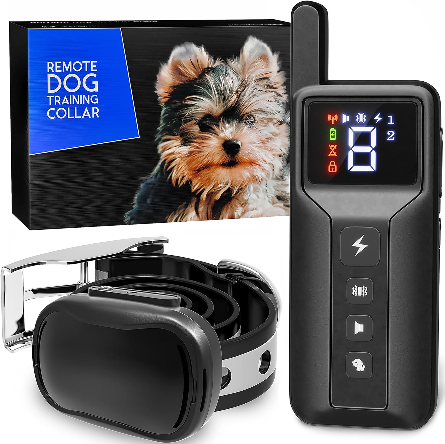 Extra Small Size Dog Training Collar with Remote for Small Dogs 5-15lbs and Puppies with Shock - Waterproof & 1000 Ft Range - 1