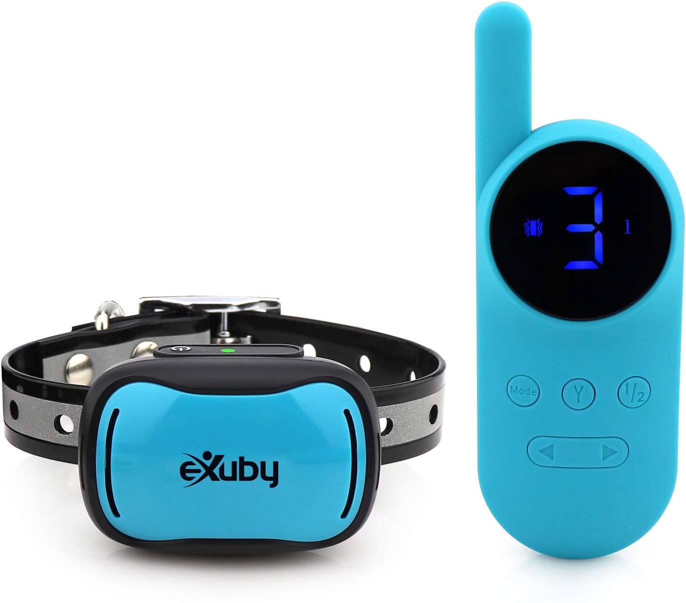 eXuby - Tiny Shock Collar for Small Dogs 5-15lbs - Smallest Collar on The Market - Sound, Vibration, & Shock - 9 Intensity Levels - Pocket-Size Remote - 1