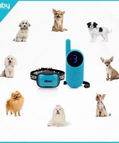 eXuby - Tiny Shock Collar for Small Dogs 5-15lbs - Smallest Collar on The Market - Sound, Vibration, & Shock - 9 Intensity Levels - Pocket-Size Remote - 4