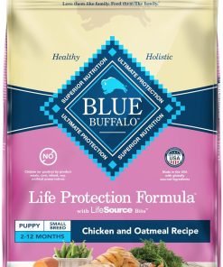 Blue Buffalo Life Protection Formula Small Breed Puppy Dry Dog Food with DHA, Vital Nutrients & Antioxidants, Made with Natural Ingredients, Chicken & Oatmeal Recipe, 5-lb. Bag - 1