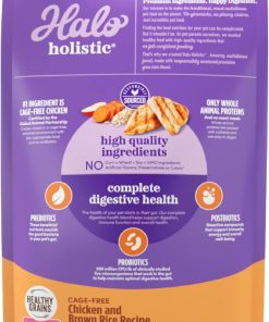 Halo Holistic Dog Food, Complete Digestive Health Cage-Free Chicken and Brown Rice Recipe, Dry Dog Food Bag, Small Breed Formula, 10-lb Bag 2