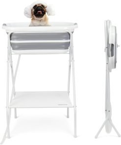 2 in 1 Dog Bath Tub Dog Washing Station for Bathing and Grooming, Elevated Collapsible Foldable Portable Shower Bathtub for Small Dogs Cats Pet, Indoor and Outdoor - 1