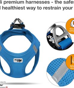 Curli Vest Harness Air-Mesh Dog Harness Pet Vest No-Pull Step-in Harness with Padded Blue XS - 2