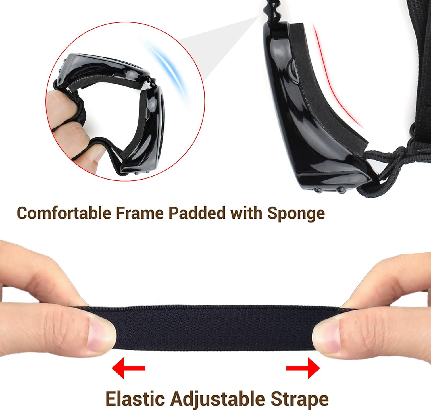 Dog Sunglasses Small Breed, UV Protection Small Dog Goggles, Wind Dust Proof Small Goggles with Adjustable Straps, Clear - 4