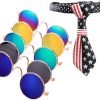 Dplus Cool Stylish and Funny Cute Pet Sunglasses - Glasses Set of 5 - Classic Retro Circular Metal Prince Sunglasses for Cat,Chihuahua or Small Dogs (with tie) - 1