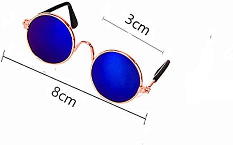 Dplus Cool Stylish and Funny Cute Pet Sunglasses - Glasses Set of 5 - Classic Retro Circular Metal Prince Sunglasses for Cat,Chihuahua or Small Dogs (with tie) - 4 Dplus Cool Stylish and Funny Cute Pet Sunglasses - Glasses Set of 5 - Classic Retro Circular Metal Prince Sunglasses for Cat,Chihuahua or Small Dogs (with tie) - 4