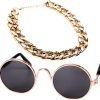 Toddmomy 1 Set Pet Accessories Set Puppy Glasses Cat Necklace Dog Glasses Decorative Pet Glasses Pet Decor Party Cosplay Necklace Pet Necklace Supply Dog Necklace Dog Sunglasses Photo Prop - 1
