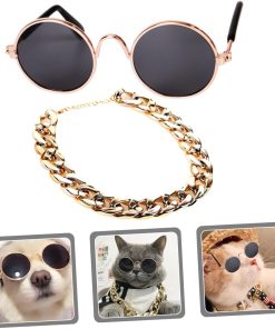 Toddmomy 1 Set Pet Accessories Set Puppy Glasses Cat Necklace Dog Glasses Decorative Pet Glasses Pet Decor Party Cosplay Necklace Pet Necklace Supply Dog Necklace Dog Sunglasses Photo Prop - 5