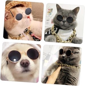 Toddmomy 1 Set Pet Accessories Set Puppy Glasses Cat Necklace Dog Glasses Decorative Pet Glasses Pet Decor Party Cosplay Necklace Pet Necklace Supply Dog Necklace Dog Sunglasses Photo Prop - 6