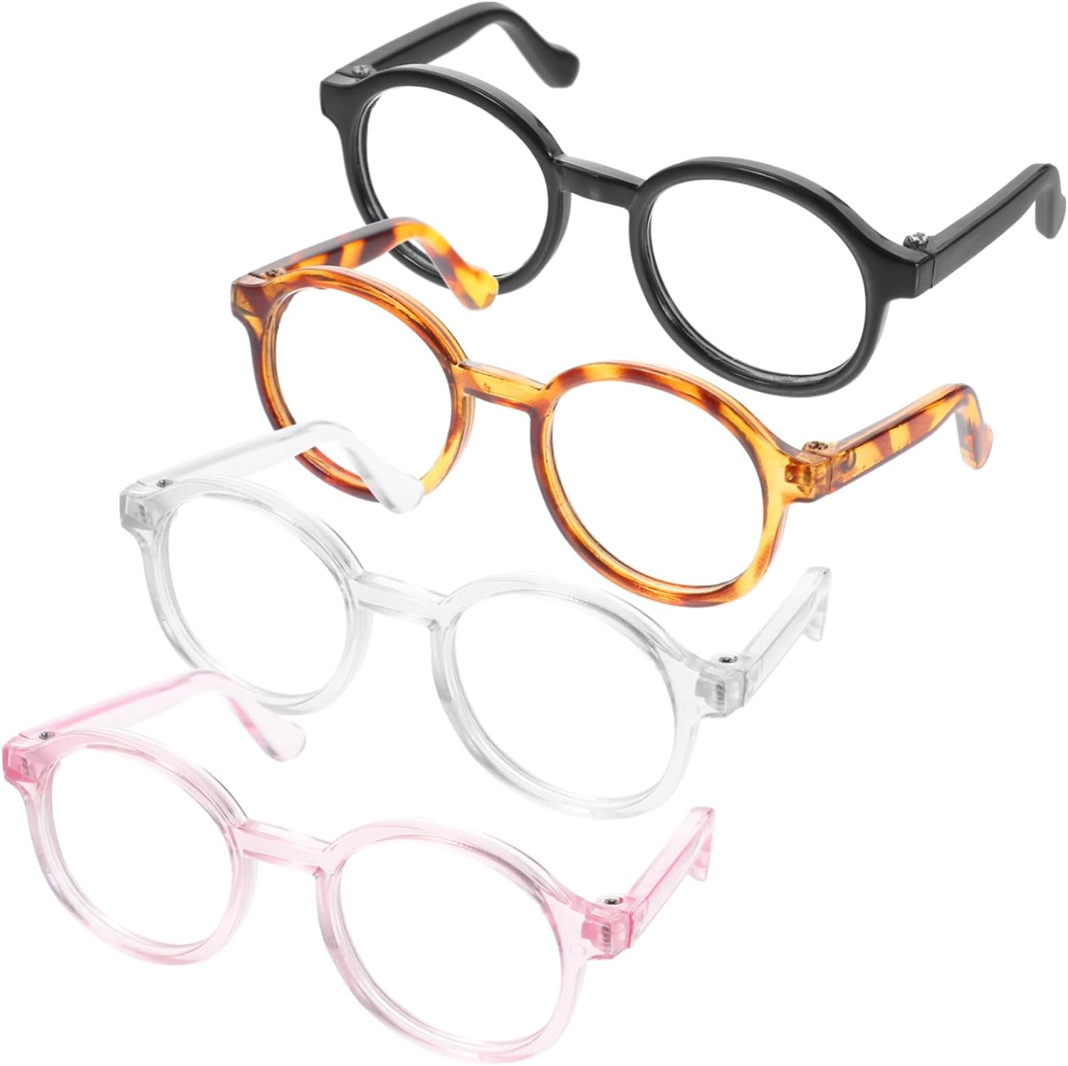 Toddmomy 4pcs Cat Cosplay Supplies Retro Dog Sunglasses Decorative Pet Sunglasses Dog Eyewears Dolls Round Sunglasses Pet Dog Glasses Eye Glasses Cat Dog Sunglasses Plastic Small Pet Cute - 1