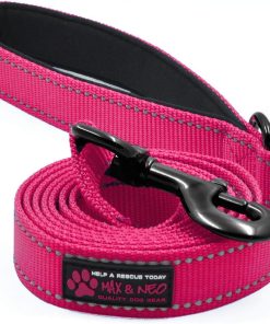Max and Neo Small Dog Reflective Nylon Dog Leash - We Donate a Leash to a Dog Rescue for Every Leash Sold (PINK, 4x5-8) - 1