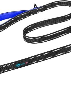 PHOEPET 5 Feet Dog Leash - Dual-Side Reflective - Soft Padded Handle - Fit for Walking, Training or Exploring Hiking, Camping (L, Royal Blue) - 1
