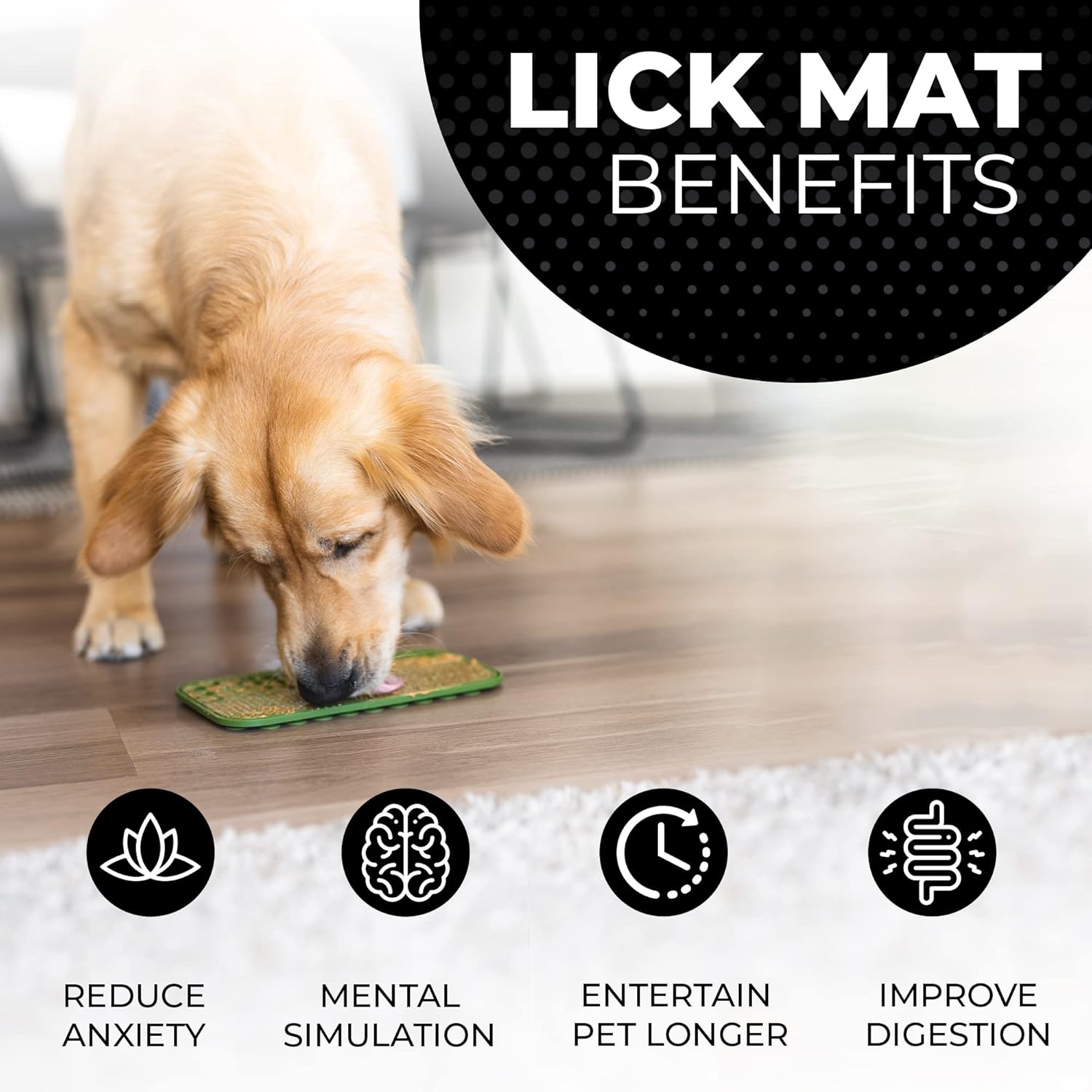 Pup Culture Dog Lick Mat for Dogs, Feeding Pad for Anxious Pets Plus 4 Different Puzzles for mental stimulation for dogs - Supports Mental, Dental, and Digestive Health - 4