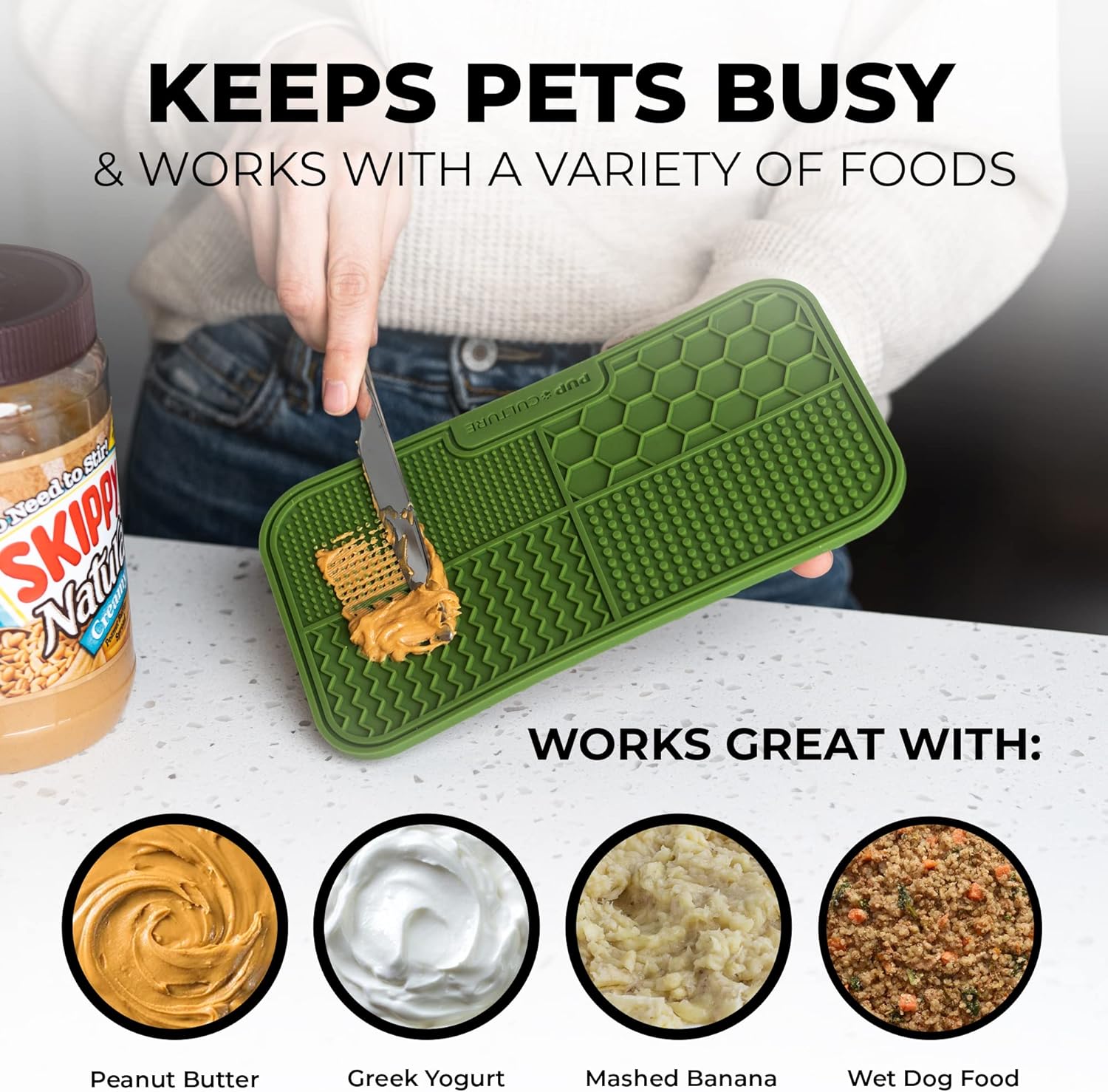 Pup Culture Dog Lick Mat for Dogs, Feeding Pad for Anxious Pets Plus 4 Different Puzzles for mental stimulation for dogs - Supports Mental, Dental, and Digestive Health - 5