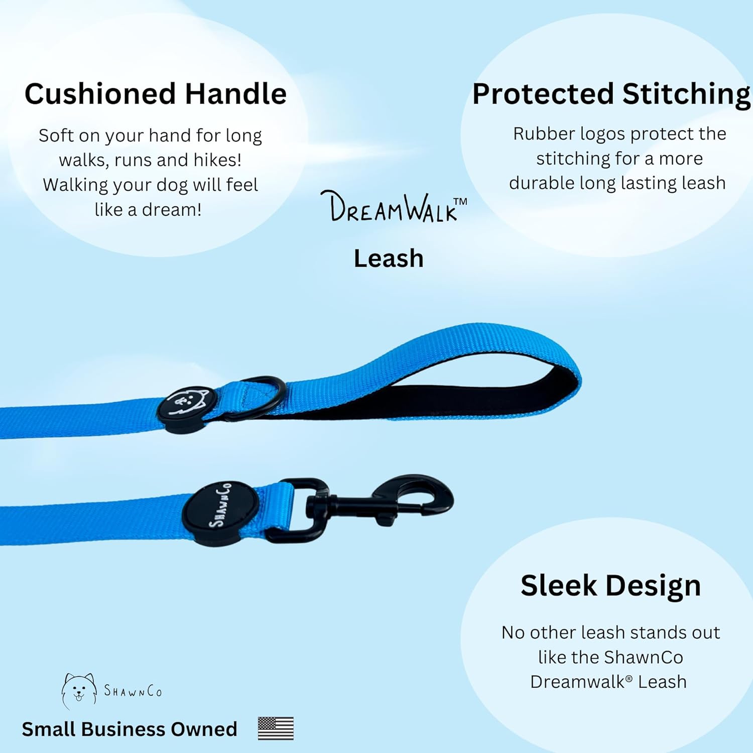 ShawnCo Dream Walk Dog Leash- Premium, Nylon Pet Leash with Soft Neoprene Handle for Small, Medium and Large Dogs - 4 ShawnCo Dream Walk Dog Leash- Premium, Nylon Pet Leash with Soft Neoprene Handle for Small, Medium and Large Dogs - 4