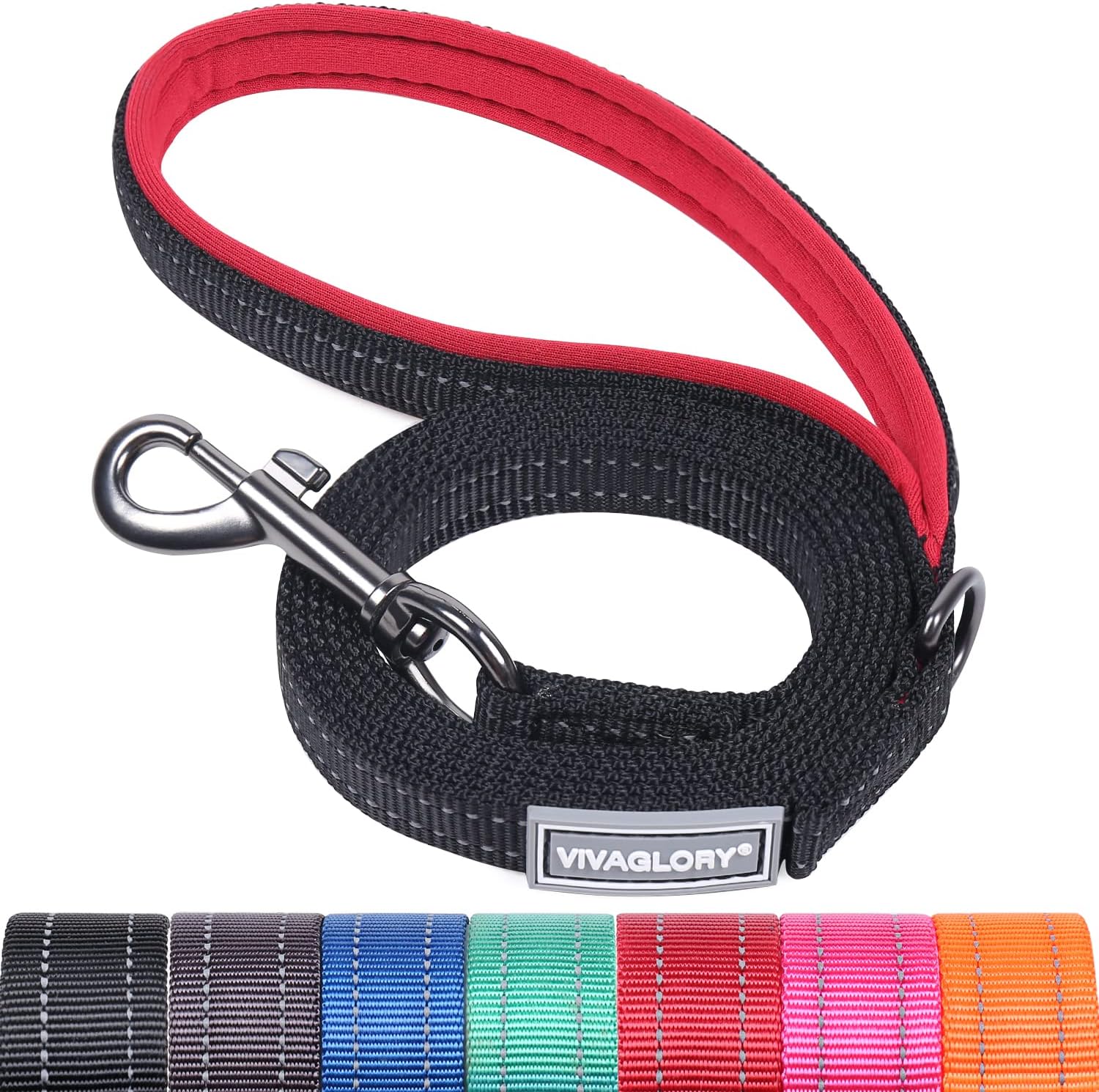 VIVAGLORY Dog Leash, Dog Training Leash with Comfortable Neoprene Padded Handle, Heavy Duty Walking Leash for Small & Medium Dogs - 1