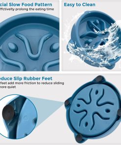 Vannon 2 Pack Slow Feeder Dog Bowls Non Slip Puppy Bowl Durable Dog Puzzle Feeder Bloat Stop Dog Food Bowls for Puppy and Small Dogs, BPA Free, 1 Cup - 3