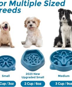 Vannon 2 Pack Slow Feeder Dog Bowls Non Slip Puppy Bowl Durable Dog Puzzle Feeder Bloat Stop Dog Food Bowls for Puppy and Small Dogs, BPA Free, 1 Cup - 5