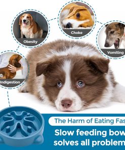 Vannon 2 Pack Slow Feeder Dog Bowls Non Slip Puppy Bowl Durable Dog Puzzle Feeder Bloat Stop Dog Food Bowls for Puppy and Small Dogs, BPA Free, 1 Cup - 7