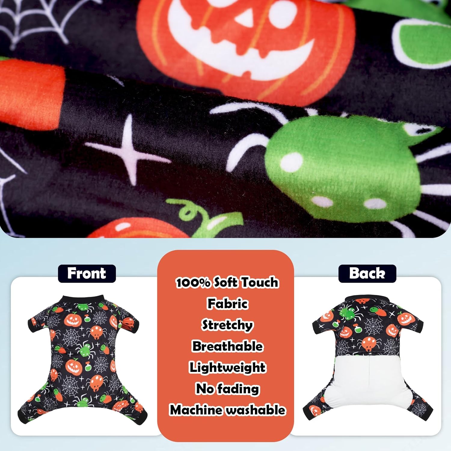 CuteBone Fleece Dog Halloween Pajamas Clothes Puppy Jammies Pet Apparel Cat Onesie for Chihuahua Yorkie Frenchies P307S - 4