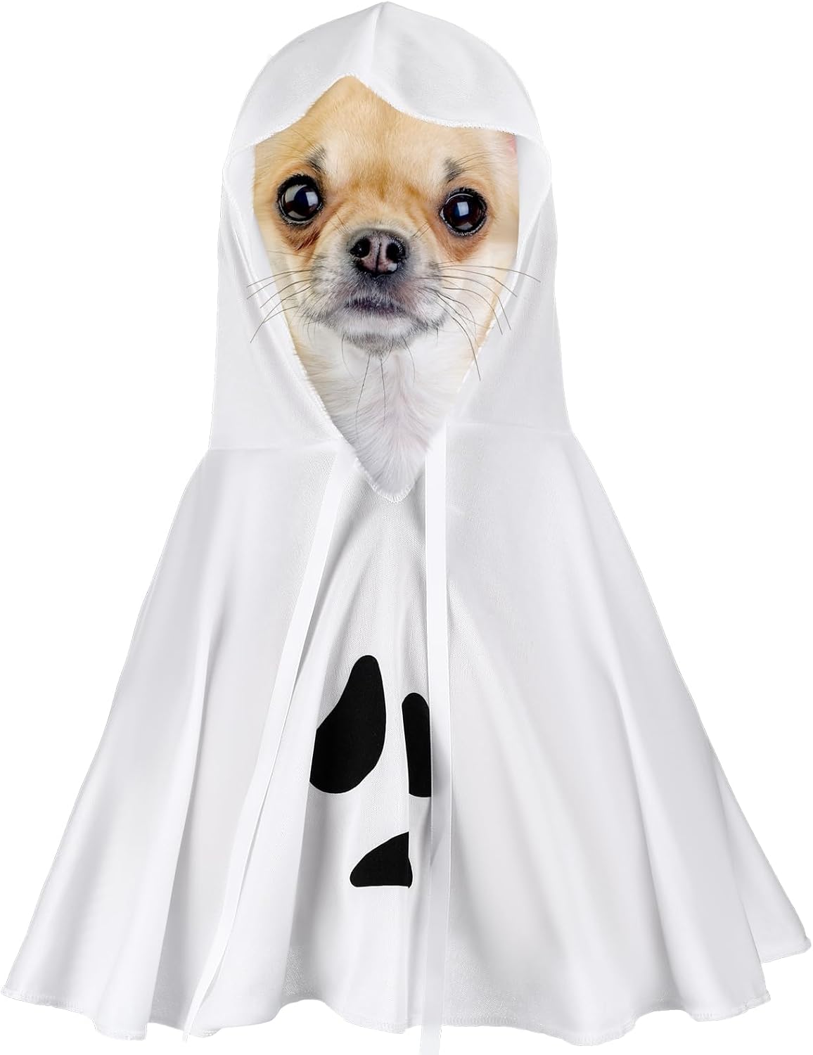 Halloween Ghost Dog Costume White Halloween pet Costume with Hats Ghost Costumes for Dogs Cats pet Cosplay Clothes Halloween Cats Cape for Party Decorations - 1
