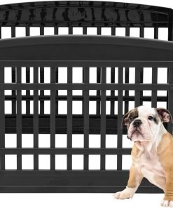 IRIS USA Dog Playpen, 4-Panel 24 Pet Playpen, Puppy Playpen, Indoor-Outdoor Dog Pen, 35 x 35 x 24, Foldable, Fold It Down, Easy Storing, Customizable, Black - 1