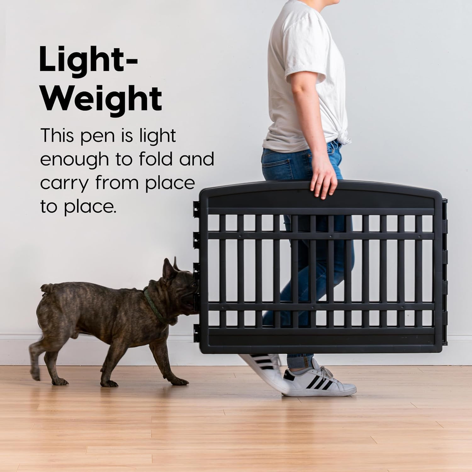IRIS USA Dog Playpen, 4-Panel 24 Pet Playpen, Puppy Playpen, Indoor-Outdoor Dog Pen, 35 x 35 x 24, Foldable, Fold It Down, Easy Storing, Customizable, Black - 4