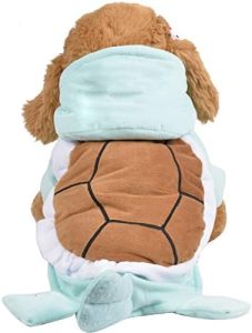 Dog Cat Halloween Costumes - Pet Turtle Cosplay Clothes, Adorable Flannel Tortoise Puppy Pajama Outfit, Soft Velvet Christmas Doggie Hoodies, Funny Fleece Sweater - 4
