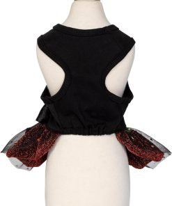 Fitwarm Halloween Skeleton Dog Dress, Funny Dog Halloween Costumes, Doggy Clothes for Small Dogs Girl, Pet Apparel, Black, Red, White, XS - 2