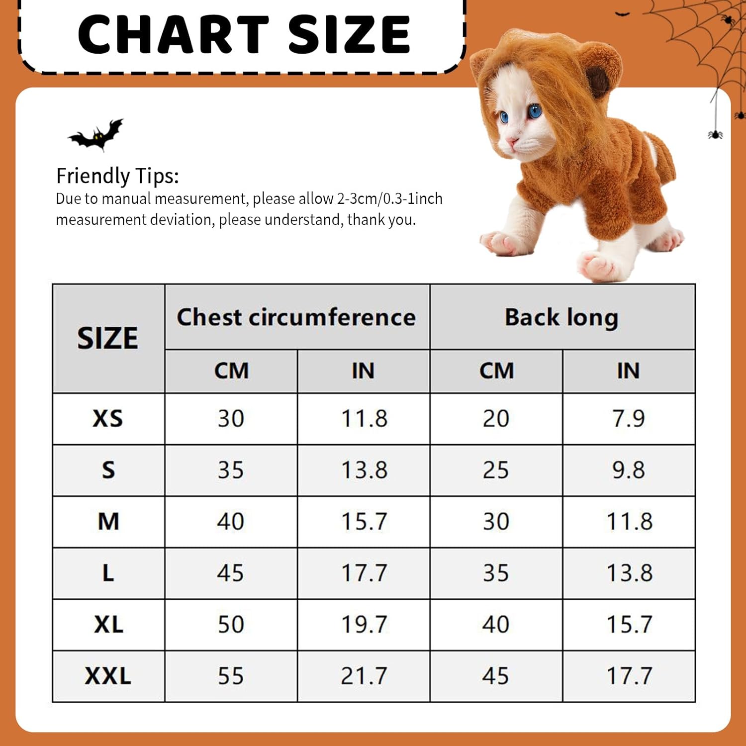 Halloween Dog Lion Costume Lion Mane Pet Cat Clothes Funny Puppy Lion Hoodie Outfits for Small Medium Dogs Cats Chihuahua Yorkie Party Cosplay (Lion, Small) - 6