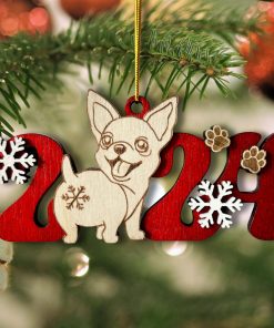 Chihuahua Dog 2024 Christmas Ornament - Adorable Wooden Holiday Decoration for Chihuahua Lovers - 2024 Chihuahua Dog Christmas Tree Ornament 5