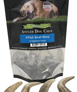 Elk Antler Dog Chews - Long-Lasting A-Grade Premium Elk Antler Chews for Dogs from Naturally Shed Elk Antlers Collected in The USA, Whole, Small (Pack of 4) - 1