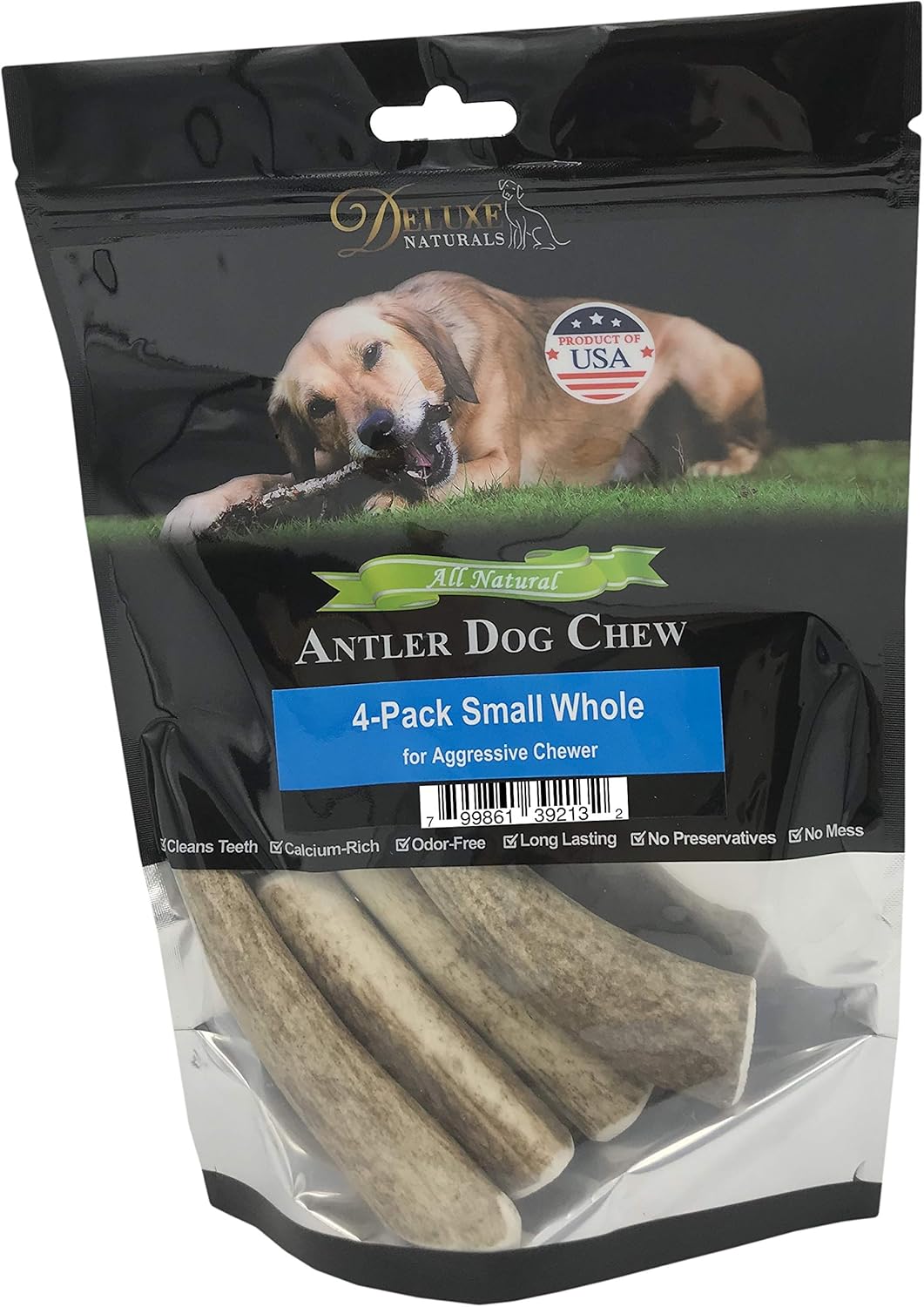 Elk Antler Dog Chews - Long-Lasting A-Grade Premium Elk Antler Chews for Dogs from Naturally Shed Elk Antlers Collected in The USA, Whole, Small (Pack of 4) - 5