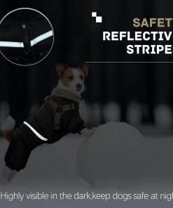 BRKURLEG Black Dog Coat with Harness, Dog Winter Jacket, Dog Onesie Body Warm Jackets, Pet Windproof Warm Cold Weather Coats, Reflective Waterproof Cold Weather Doggy Cozy Jacket Hiking S - 6