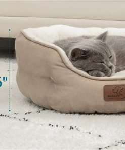 Bedsure Dog Beds for Small Dogs - Round Cat Beds for Indoor Cats, Washable Pet Bed for Puppy and Kitten with Slip-Resistant Bottom, 20 Inches, Camel - 5