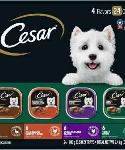CESAR Adult Wet Dog Food Classic Loaf in Sauce Poultry Variety Pack,. Easy Peel Trays with Real Chicken, Turkey or Duck, 3.5 Ounce (Pack of 24) - 1
