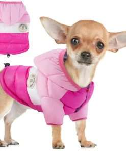 FUAMEY Dog Winter Coat,Puppy Puffer Jacket Warm Padded Pet Snow Vest Cute Windproof Dog Clothes Doggy Warm Waterproof Outdoor Lightweight Small Dog Hoodie - 1