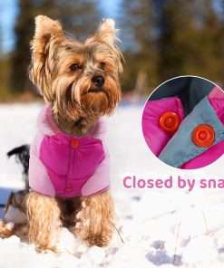 FUAMEY Dog Winter Coat,Puppy Puffer Jacket Warm Padded Pet Snow Vest Cute Windproof Dog Clothes Doggy Warm Waterproof Outdoor Lightweight Small Dog Hoodie - 6