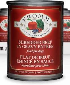 Fromm Four-Star Nutritionals Shredded Beef in Gravy Entrée Dog Food - Premium Wet Dog Food - Beef Recipe - Case of (12) 12 oz Cans - 1