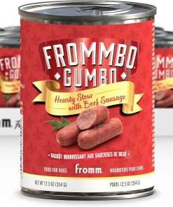 Fromm Frommbo Gumbo Hearty Stew with Beef Sausage Dog Food - Premium Wet Dog Food - Beef Recipe - Case of (12) 12.5 oz Cans - 1