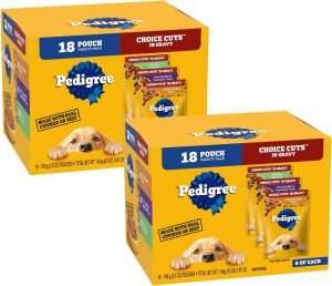 Pedigree Choice Cuts In Gravy Dog Food 18-Count Chicken Casserole Variety Pack, 3.5 oz Pouches (Pack of 2) - 1