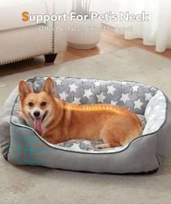 SIWA MARY Rectangle Dog Bed for Small Medium Dogs, Calming Dog Bed Small Size Dog, Orthopedic Dog Sofa Bed, Washable Soft Calming Sleeping Dog Soft Puppy Bed, Anti-Slip Bottom - 4