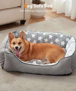 SIWA MARY Rectangle Dog Bed for Small Medium Dogs, Calming Dog Bed Small Size Dog, Orthopedic Dog Sofa Bed, Washable Soft Calming Sleeping Dog Soft Puppy Bed, Anti-Slip Bottom - 8