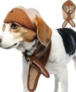 BRKURLEG Dog Hat, Adjustable Winter Knit Dog Hats Soft Pet Hat with Ear Holes, Cute Pet Christmas Hats Halloween Party Costume Head Wear Accessories, Warm Dog Hats - 1