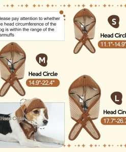 BRKURLEG Dog Hat, Adjustable Winter Knit Dog Hats Soft Pet Hat with Ear Holes, Cute Pet Christmas Hats Halloween Party Costume Head Wear Accessories, Warm Dog Hats - 2