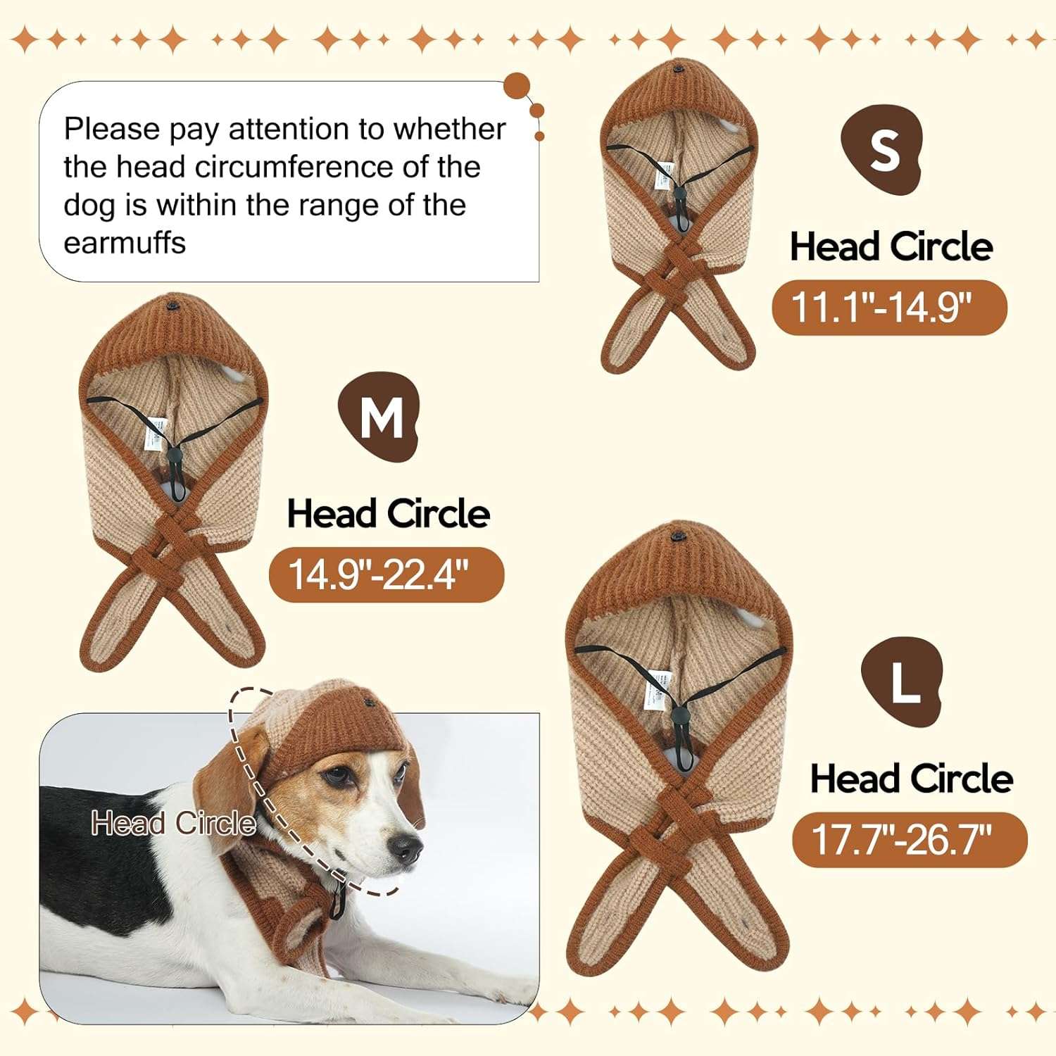 BRKURLEG Dog Hat, Adjustable Winter Knit Dog Hats Soft Pet Hat with Ear Holes, Cute Pet Christmas Hats Halloween Party Costume Head Wear Accessories, Warm Dog Hats - 2