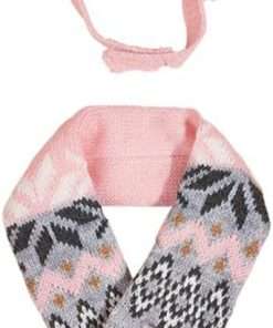 Dog Hat & Scarf Set, Dog Knitted Hat Pet Christmas Winter Warm Caps Cute Accessories Neck Ear Warmer Hood Warm Scarf Party Decoration for Pet Cat and Dog fit for Small A-pink diamond Small - 1