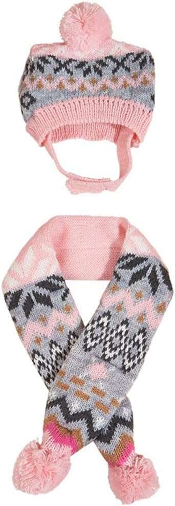 Dog Hat & Scarf Set, Dog Knitted Hat Pet Christmas Winter Warm Caps Cute Accessories Neck Ear Warmer Hood Warm Scarf Party Decoration for Pet Cat and Dog fit for Small A-pink diamond Small - 1