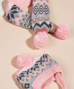 Dog Hat & Scarf Set, Dog Knitted Hat Pet Christmas Winter Warm Caps Cute Accessories Neck Ear Warmer Hood Warm Scarf Party Decoration for Pet Cat and Dog fit for Small A-pink diamond Small - 3